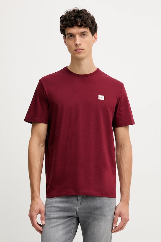 

Хлопковая футболка Calvin Klein Jeans, бордовый, Красный, Хлопковая футболка Calvin Klein Jeans, бордовый