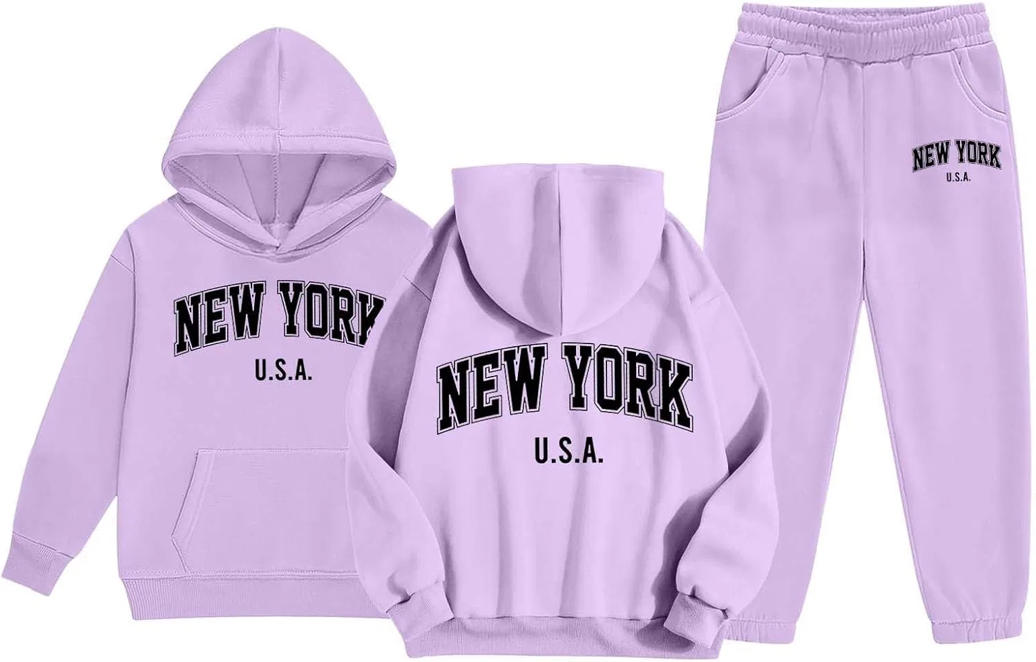 Детский спортивный костюм с принтом Brooklyn, Generic, фиолетовый — фото 4