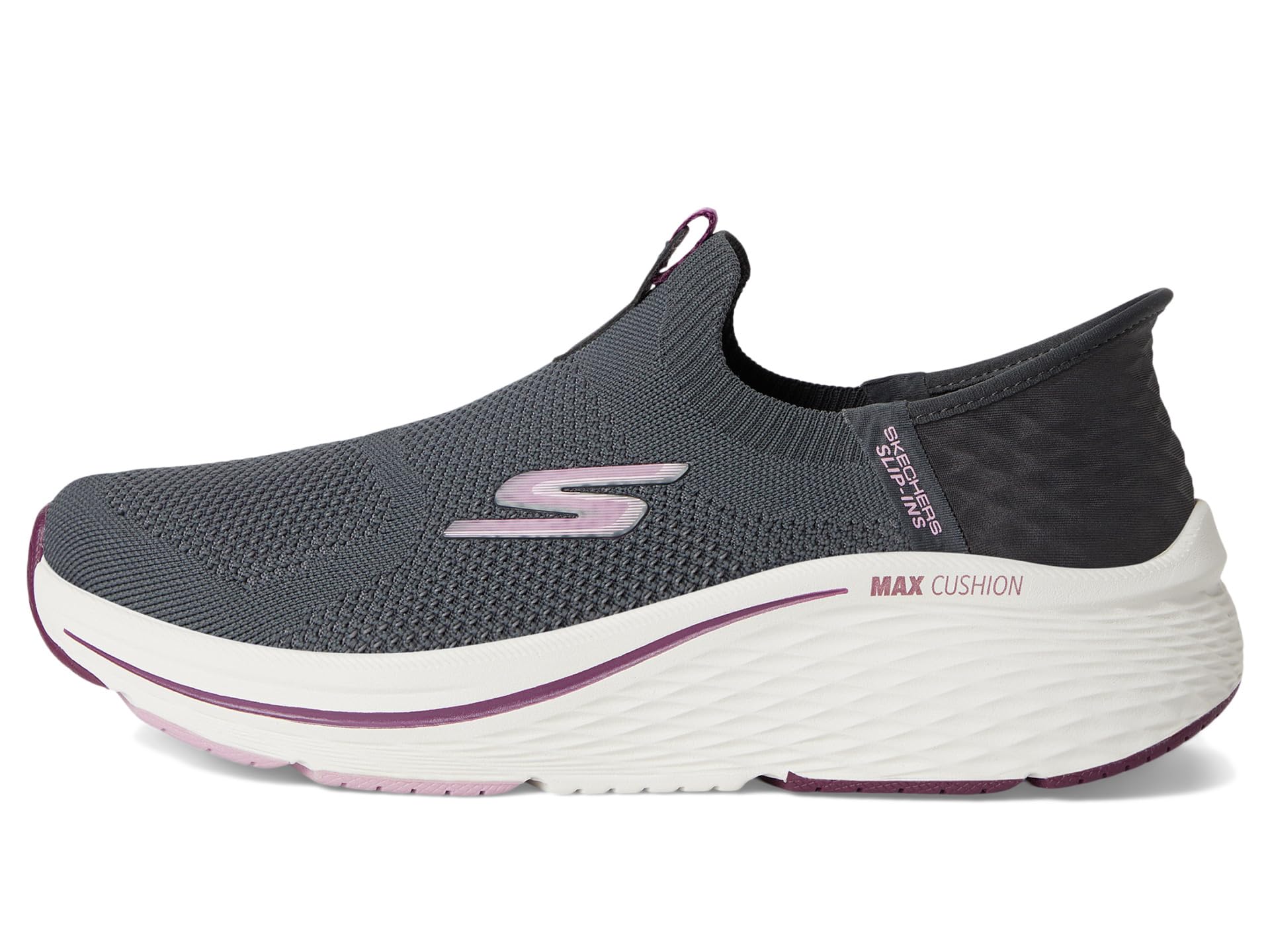 Кроссовки SKECHERS Max Cushioning Elite 2.0 Eternal Hands Free Slip-Ins, Charcoal/BurgundySee Less — фото 4