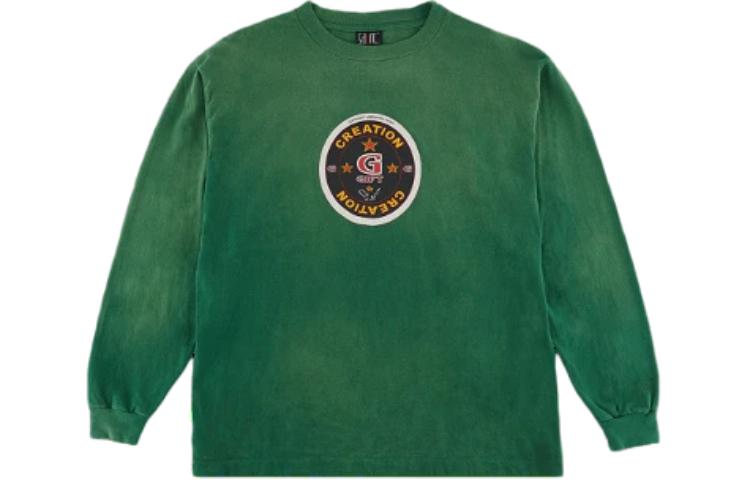 

Графический принт Хлопковый свитшот SAINT Mxxxxxx, зеленый