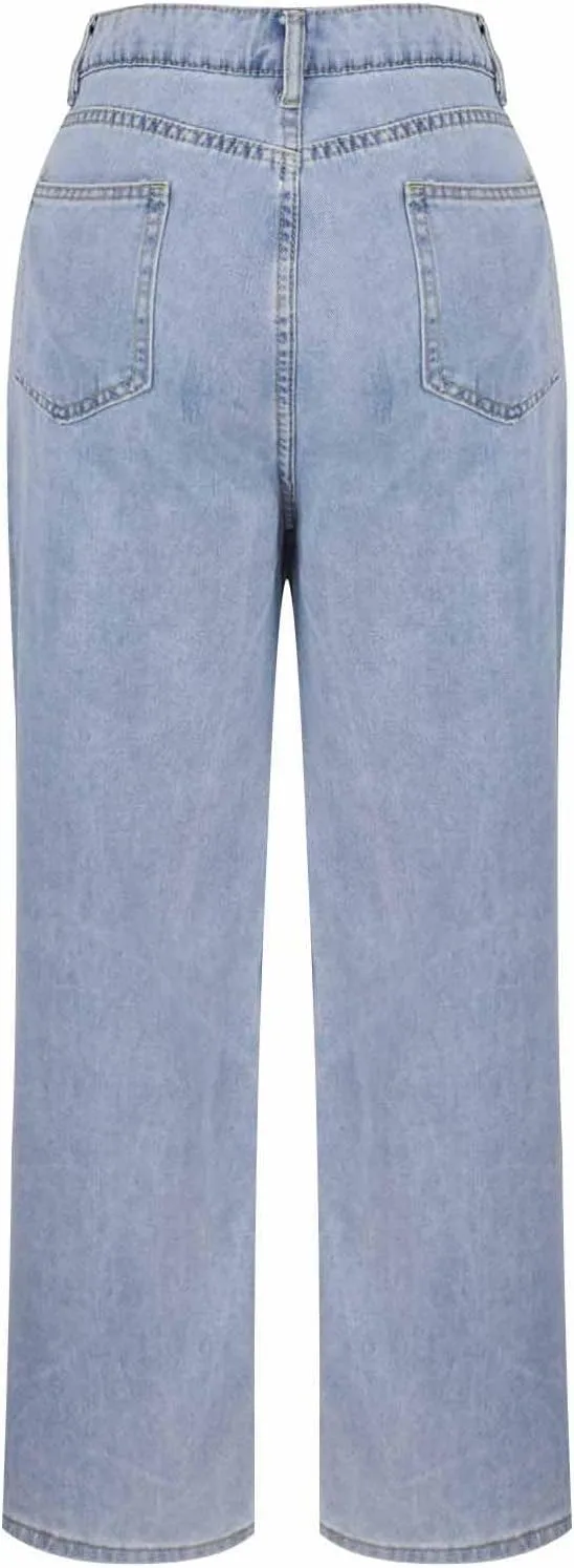 Женские джинсы Baggy Barrel High Waisted Wide Leg Stretchy — фото 4
