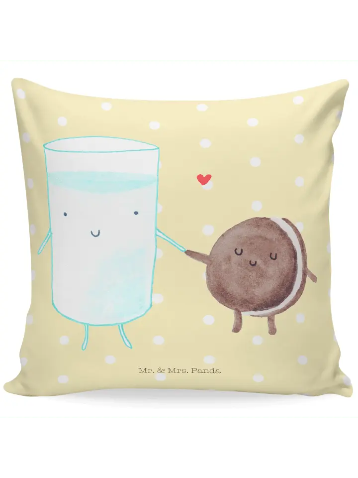 

Подушка Mr & Mrs Panda 40x40 Milch Keks, пастельно-желтый