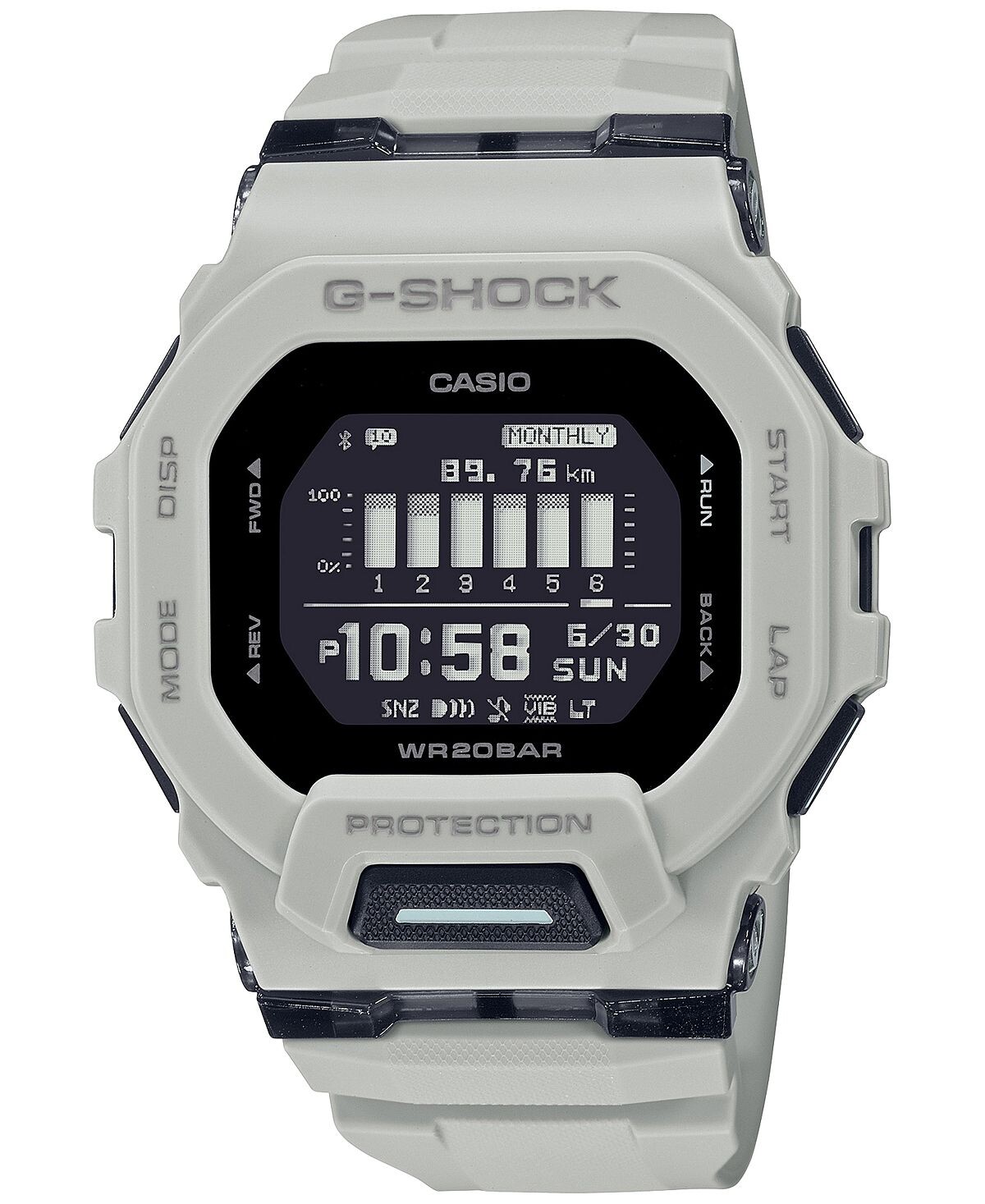 

Мужские цифровые часы с коричневым ремешком из смолы, 46 мм, GBD200UU-9 G-Shock