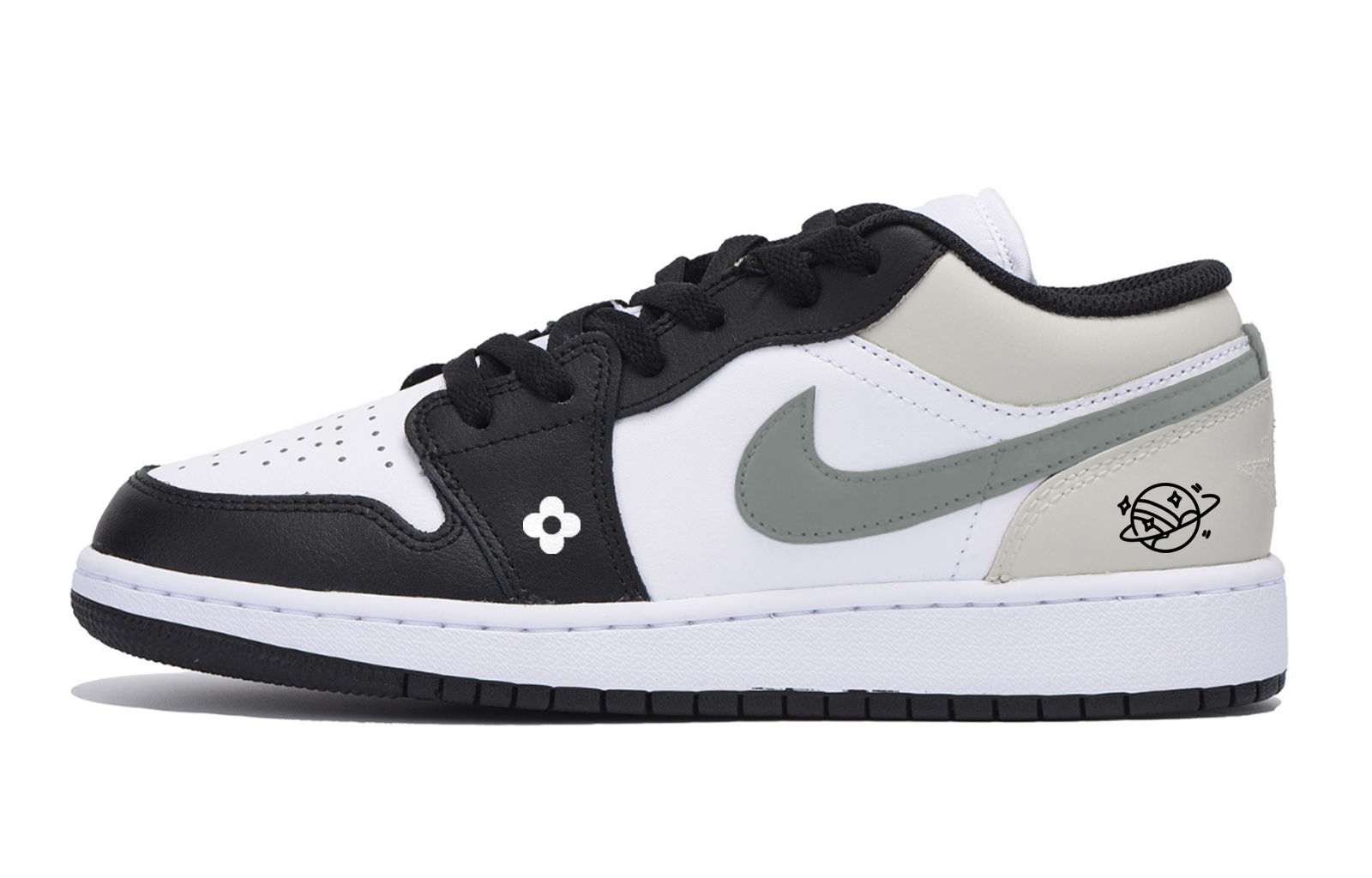Детские кроссовки для скейтбординга Air 1 Low Top, серые, для подростков Jordan, белый — фото 2