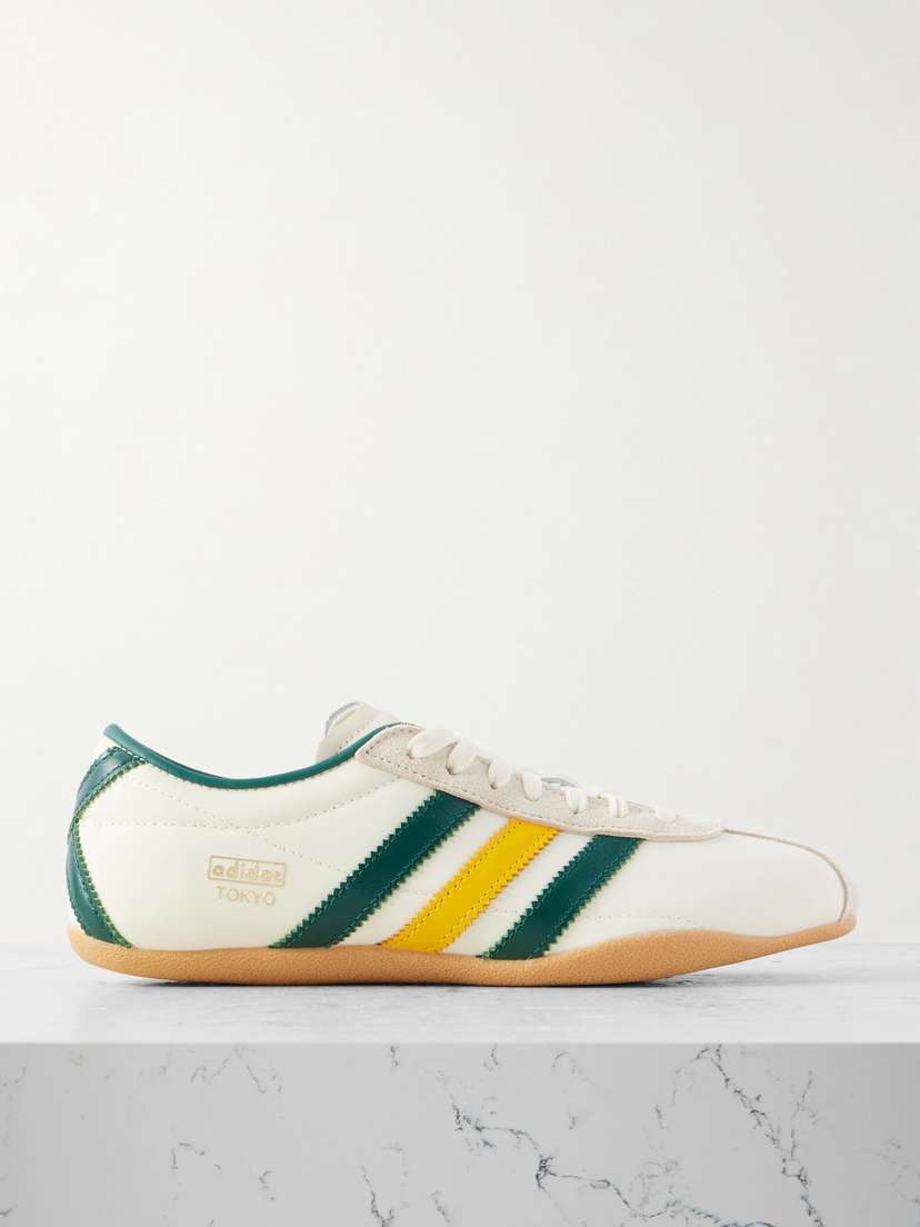 Кроссовки Tokyo из замши и кожи с отделкой из ракушки Adidas Originals, белый