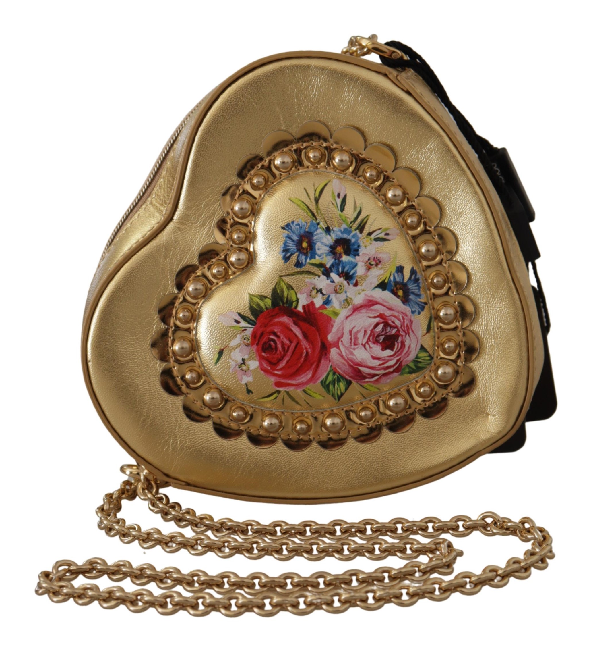 

Кожаная сумка через плечо Golden Heart Dolce & Gabbana, золото