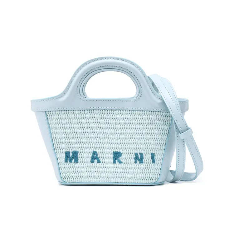 MARNI Тропикалия Тканевая ручная сумка Small Женская синяя — фото 2