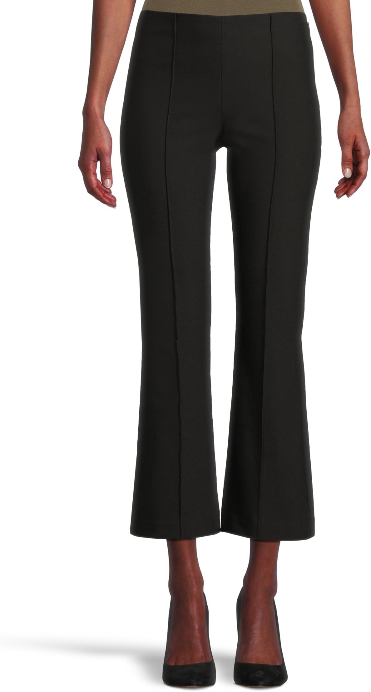 

Брюки Vince Mid Rise Pintuck Crop Flare Pants, черный