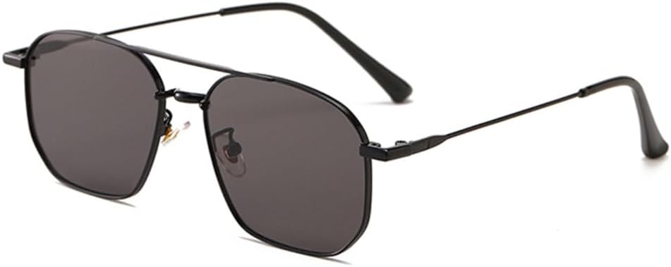 

Ретро солнцезащитные очки с двойной перемычкой и металлической оправой для женщин, модные очки с прозрачными линзами цвета океана, защита от УФ-излучения UV400, трендовые солнцезащитные очки для мужчин generic, Black Gray