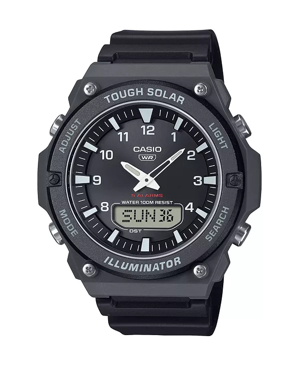 

Мужские аналоговые часы из черной смолы, 52,5 мм Casio, black