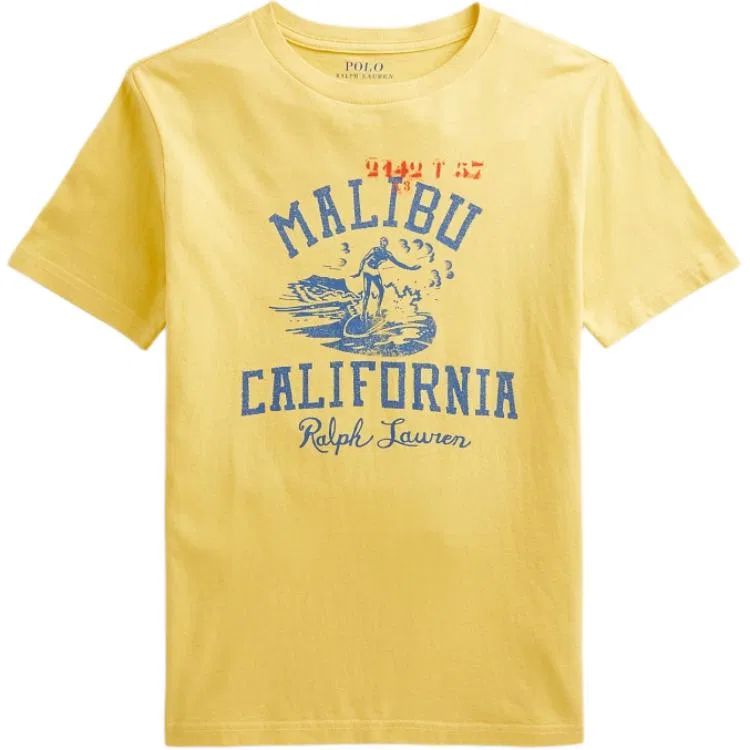 Футболка детская с круглым вырезом Polo Ralph Lauren желтая