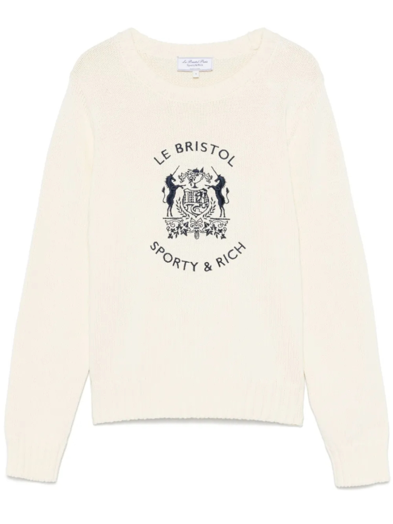 

Спортивный свитер с вышитым гербом от Sporty & Rich x Le Bristol Paris, нейтральный