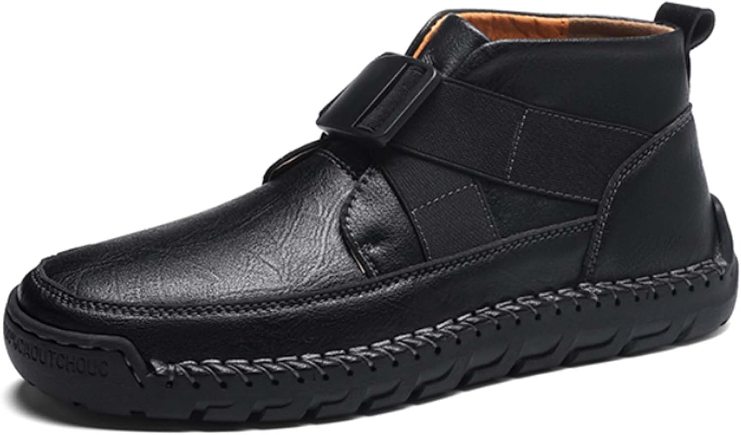 

Мужские деловые формальные ботинки с противоскользящей толстой подошвой, высокие повседневные ботинки, кожаные водонепроницаемые, для вождения, работы, офиса, служебной формы, повседневной носки и спорта, больших размеров Generic, черный