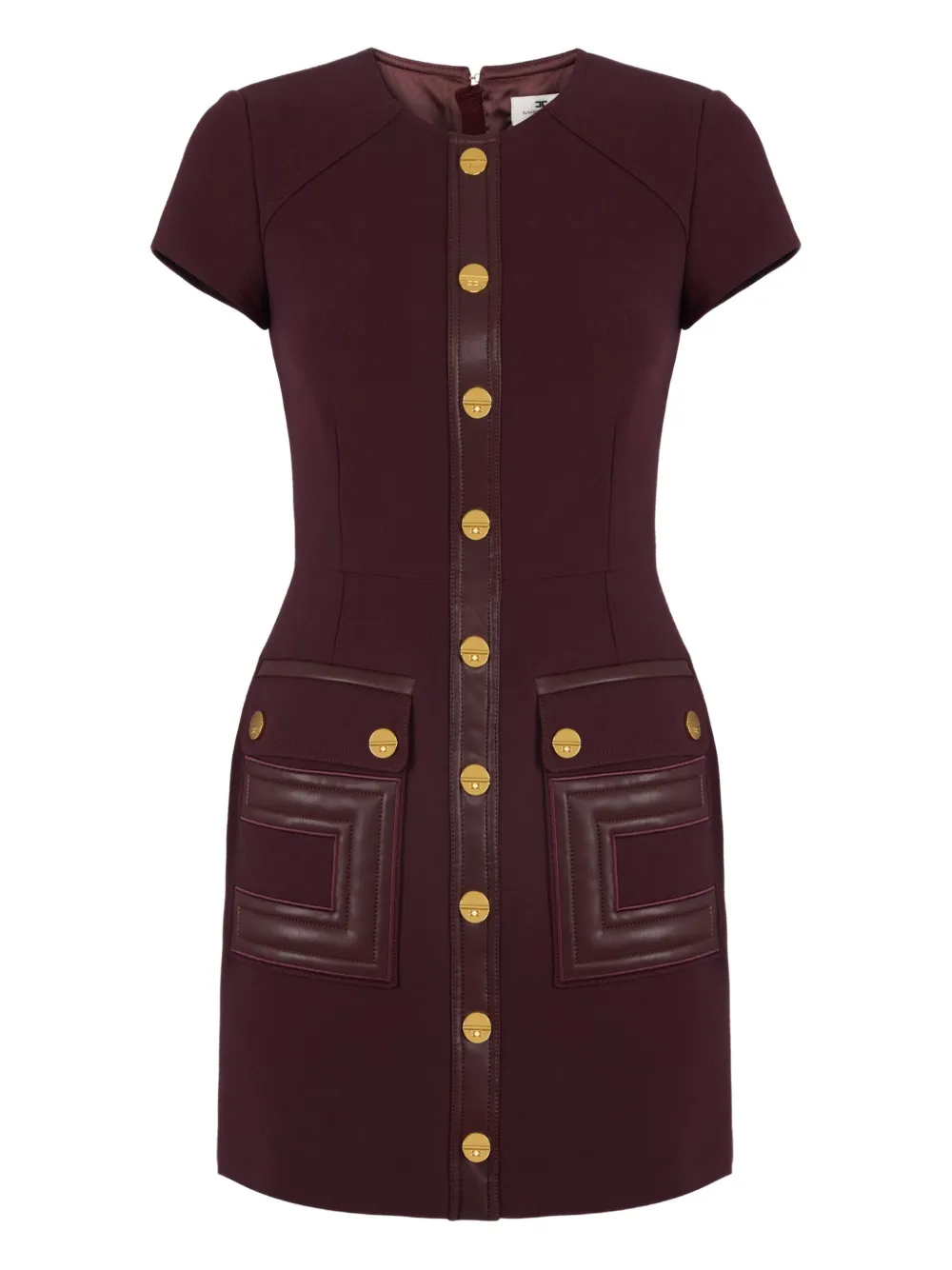 

Платье мини с декоративными пуговицами Elisabetta Franchi, коричневый