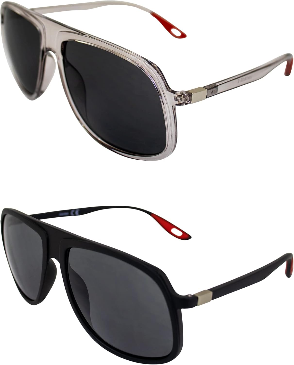 

Солнцезащитные очки AlterImage Shore Sports Fashion Retro для мужчин и женщин, 2 пары, серебристо-черная оправа с серебристыми металлическими акцентами и дымчатыми линзами, Silver-smoke/Black-smoke