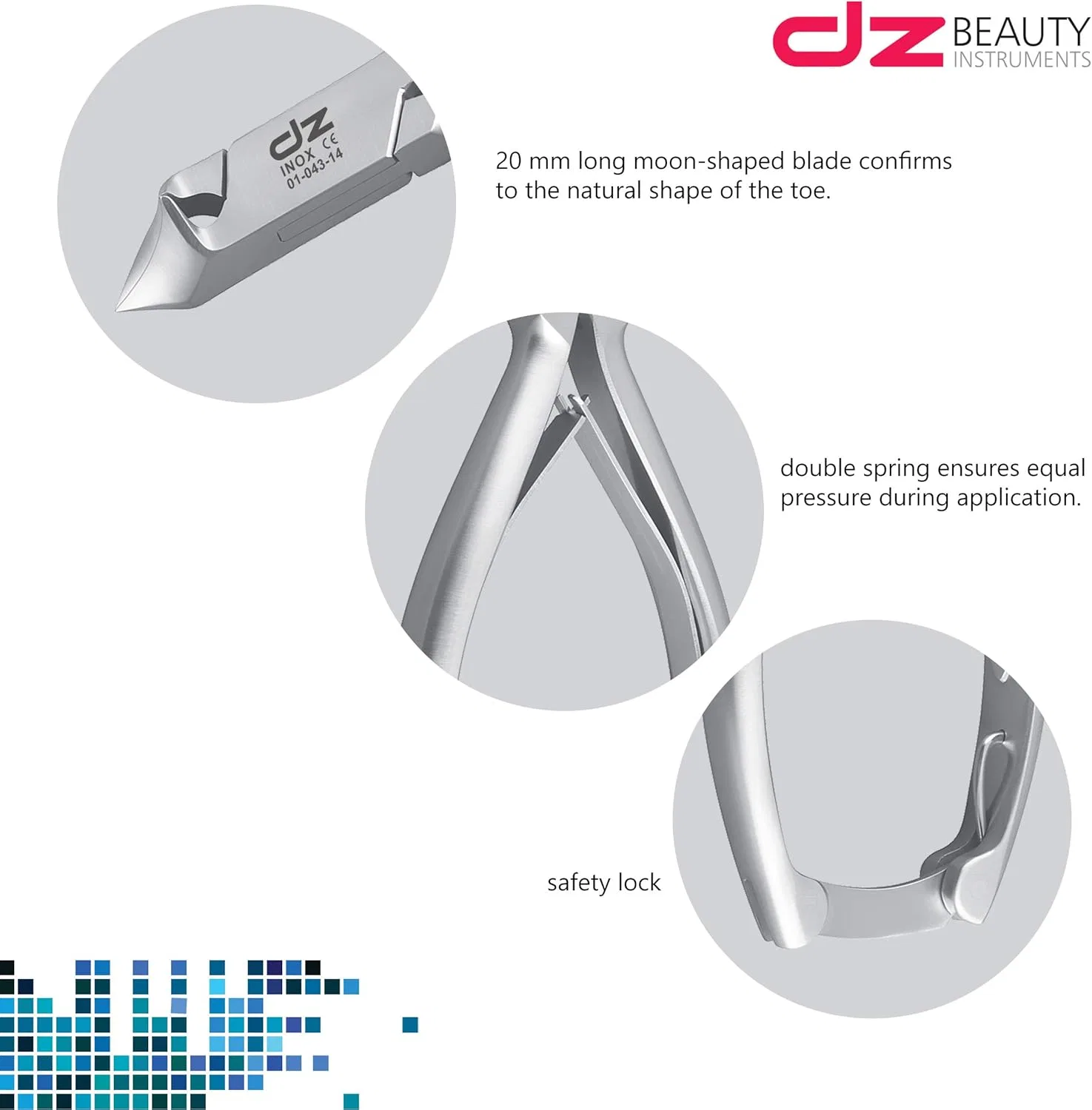 Кусачки для ногтей DZ Premium, 13 см, изогнутое лезвие 18 мм Dz Beauty Instruments — фото 3