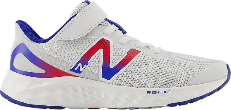 

Кроссовки Fresh Foam Arishi v4 Bungee Lace Top Strap Little Kid Wide 'Quartz Grey Team Royal', серый