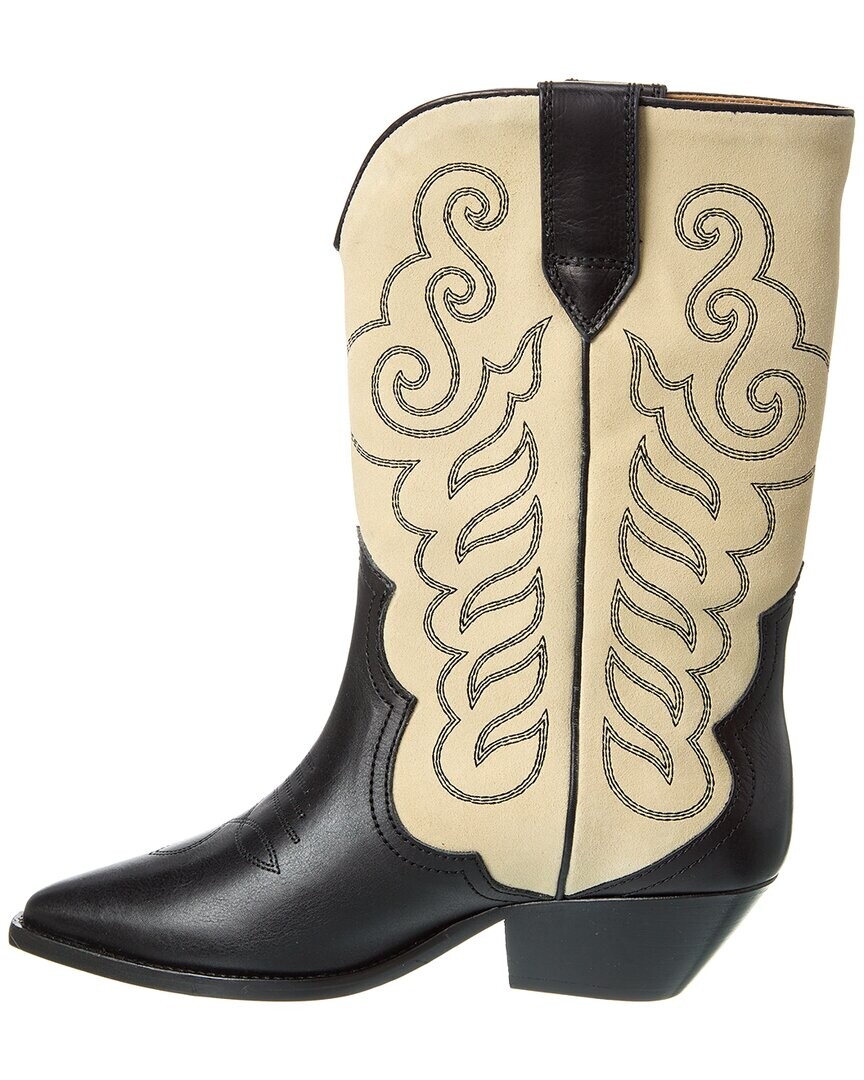 Ботинки Isabel Marant Duerto из замши и кожи, черный — фото 4