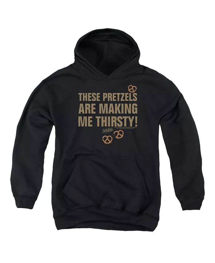 

Толстовка с капюшоном для мальчиков и подростков Pretzels Thirsty Seinfeld, черный
