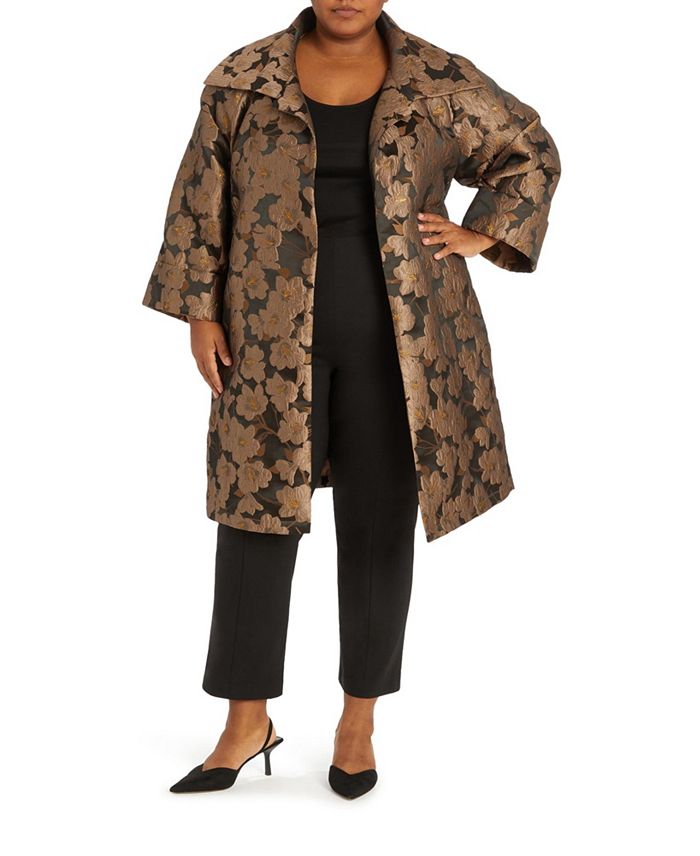 

Пальто Hillary Jacquard Floral Plus Size Pari Passu, черный