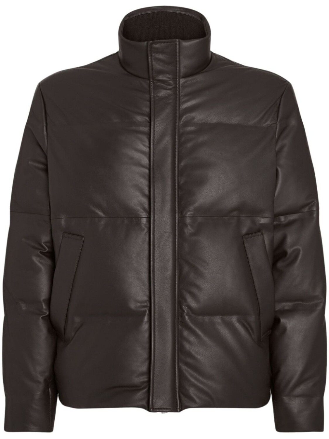 

Кожаный пуховик Zegna, коричневый