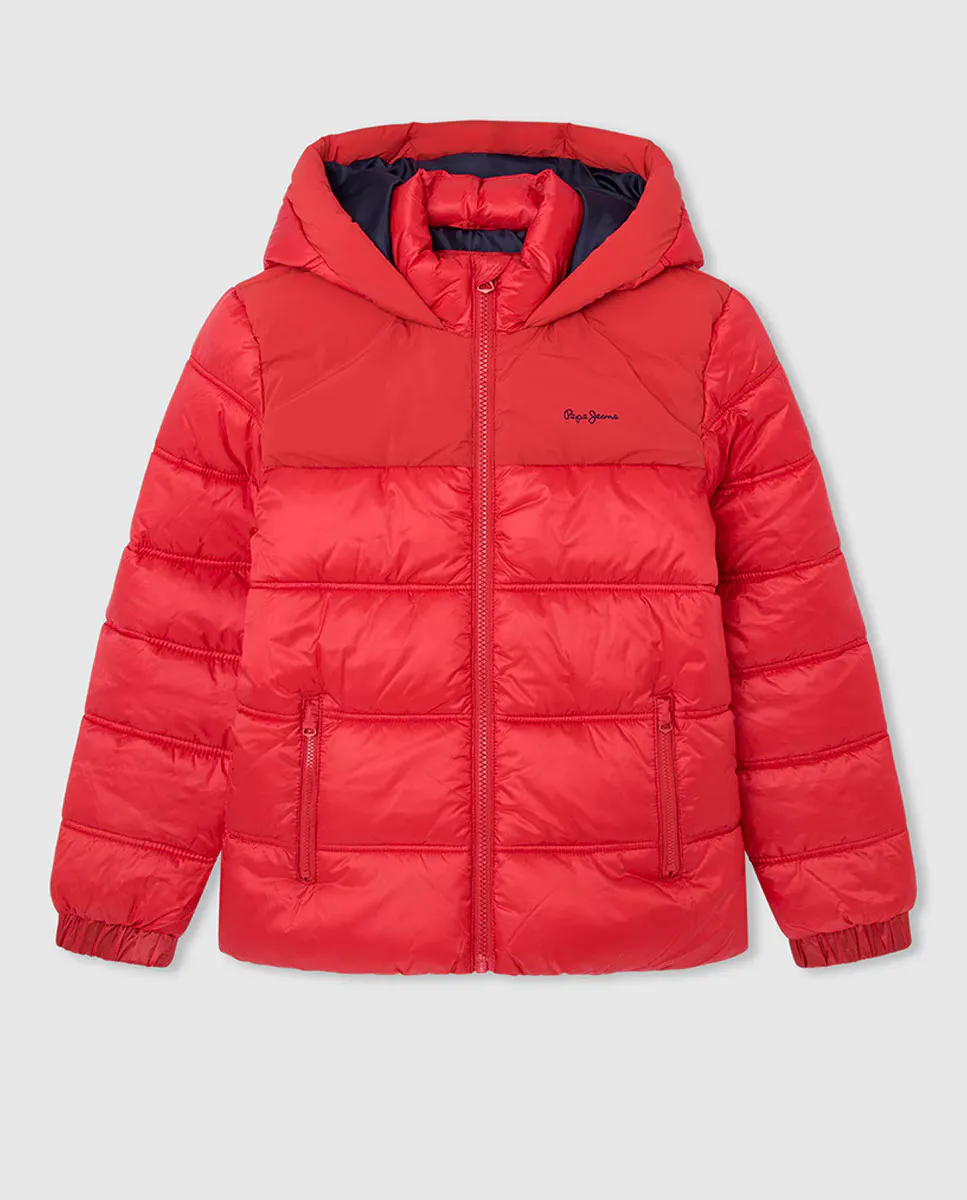 

Стеганое пальто с капюшоном для мальчика Pepe Jeans, красный