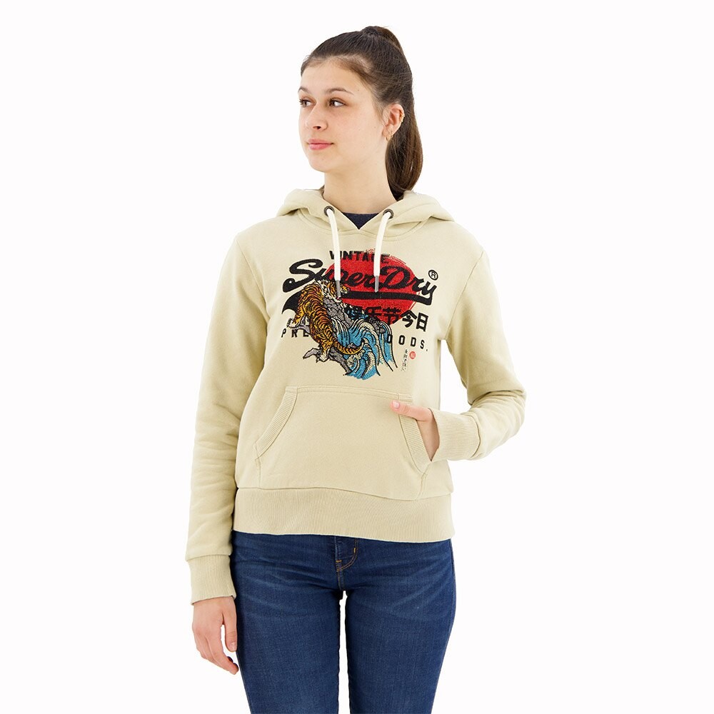

Худи Superdry Tokyo Vl Graphic, бежевый