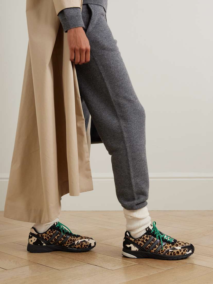 Кроссовки Adizero adios og из матовой замши с резиновой отделкой из шерсти пони Adidas Originals, мультиколор — фото 2
