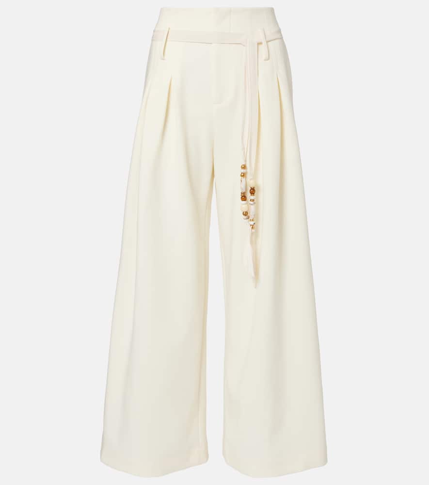 

Плиссированные брюки с высокой посадкой и широкими штанинами Xu Zhi, Cream