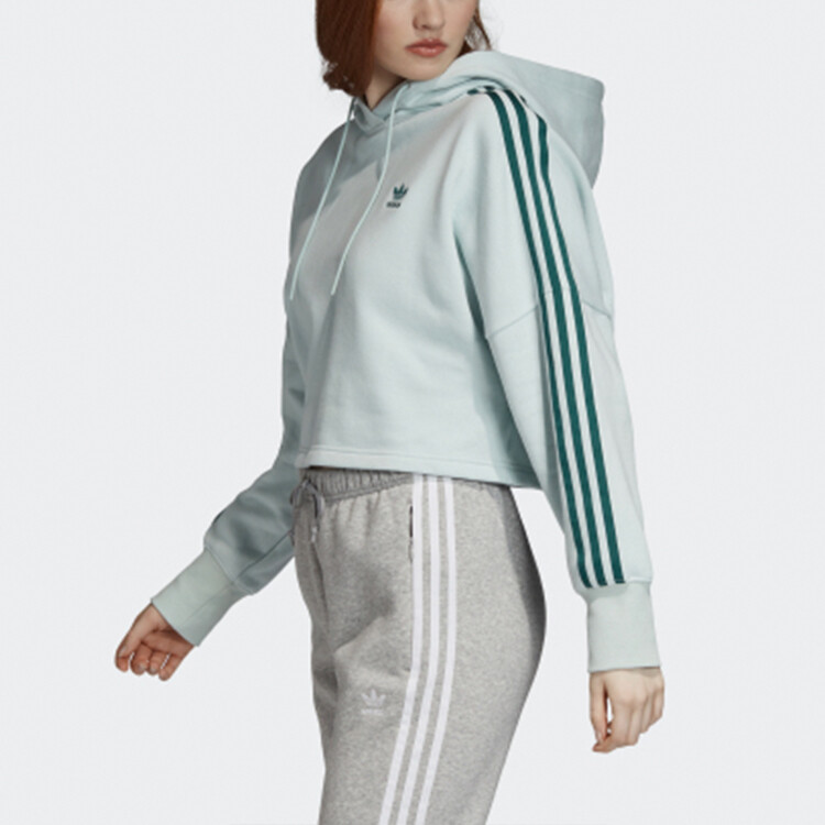 Свитшот женский Steam Green Adidas Originals, зеленый — фото 4