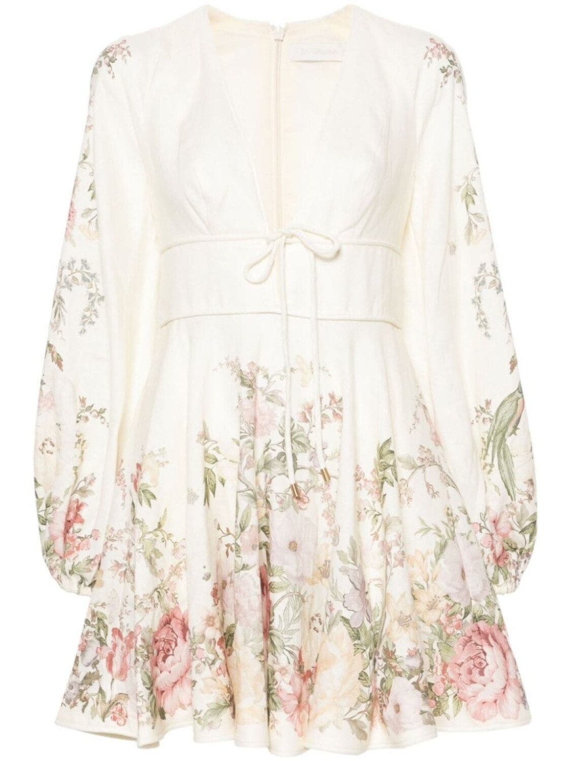 

ZIMMERMANN льняное платье мини Waverly, белый