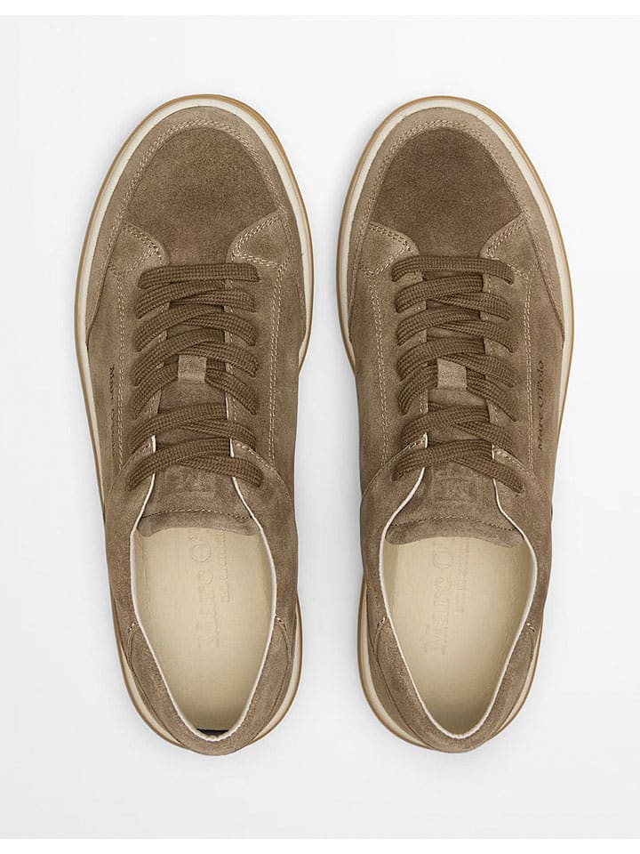 Marc O'Polo Shoes Кожаные кроссовки "Энрике" светло-коричневого цвета — фото 3