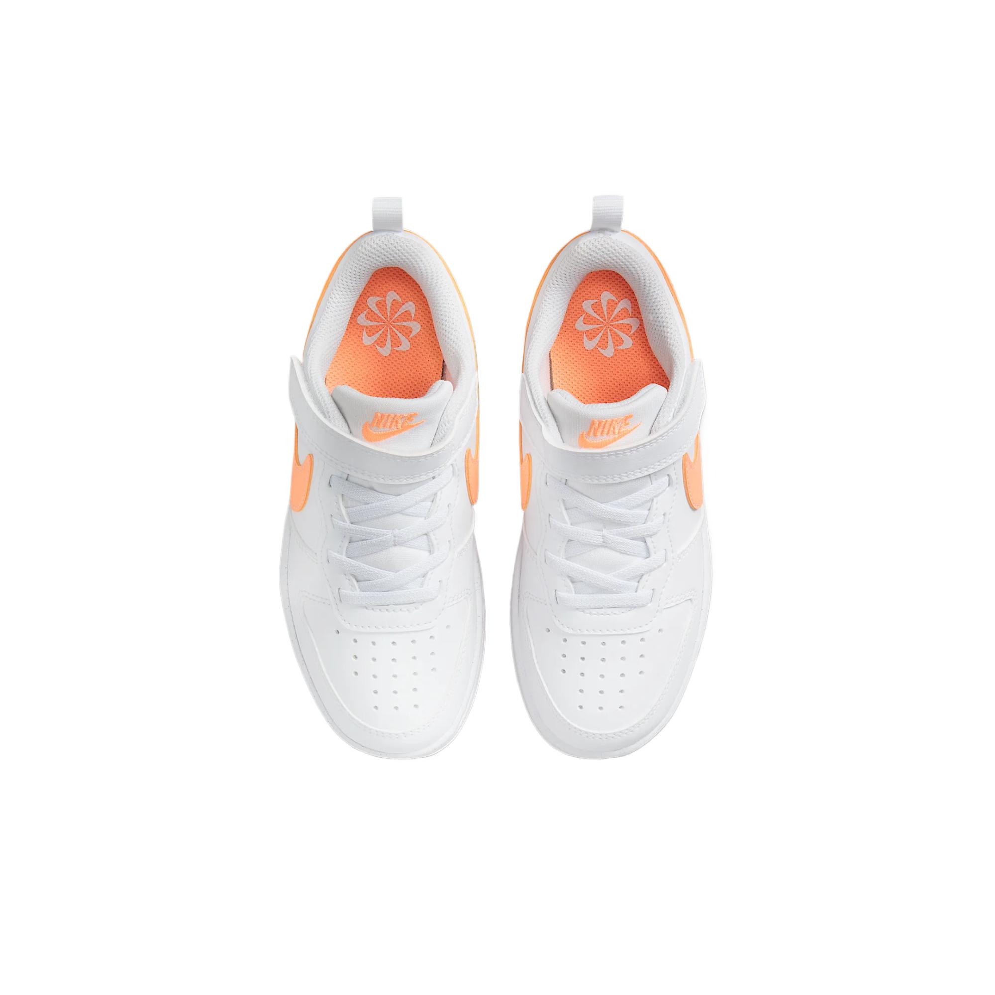 Nike Детские кроссовки для скейтбординга Court Borough, белые/кремовые, персиково-красные — фото 4