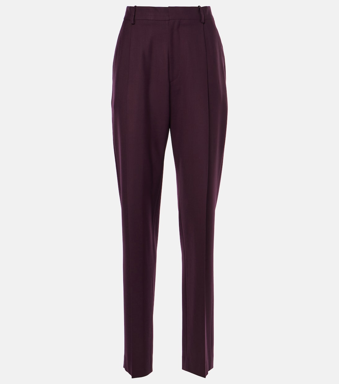 

Асимметричные брюки-чинос из смесовой шерсти Victoria Beckham, Deep Mahogany