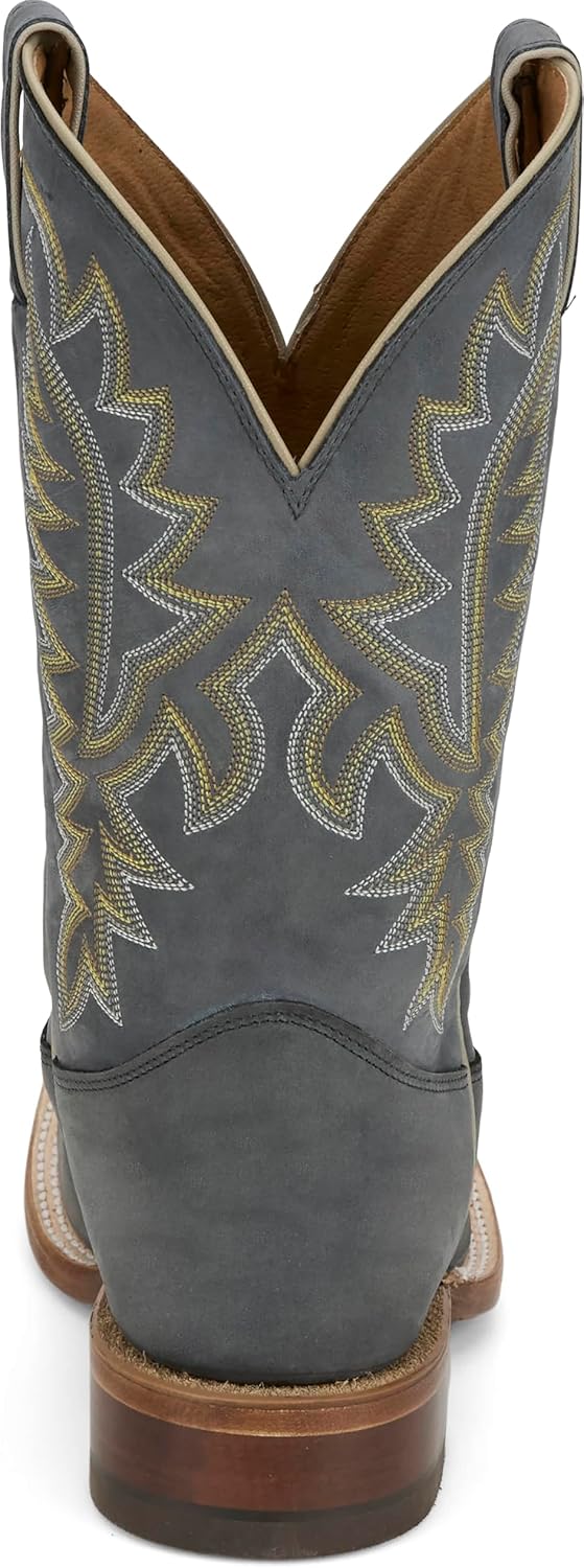 Мужские ковбойские сапоги Justin Rancho 11 Western Leather - прочные, классический дизайн, комфортная посадка, идеально подходят для ранчо и родео, серый — фото 4