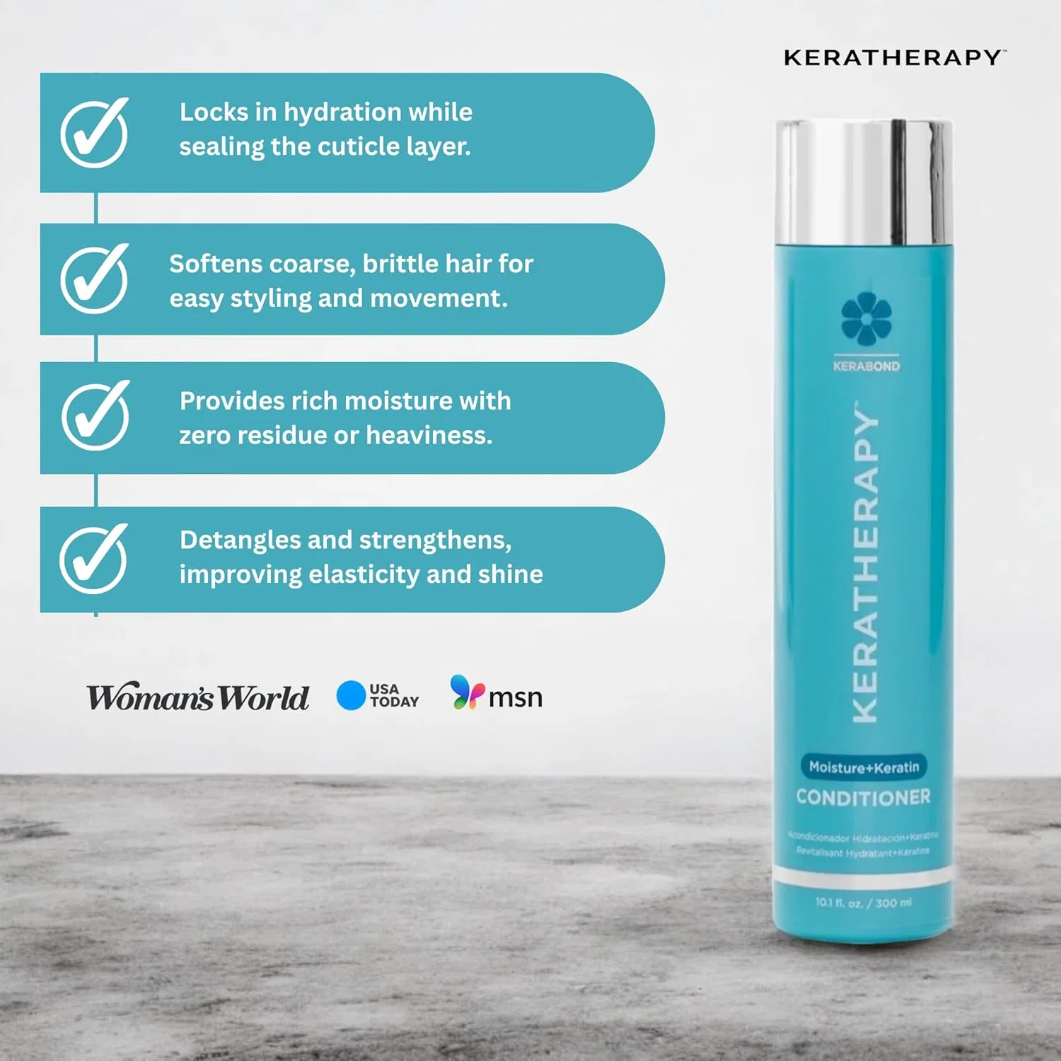Увлажняющий кондиционер с кератином «Keratin Infused Moisture» от Keratherapy, 300 мл Keratherapy — фото 2