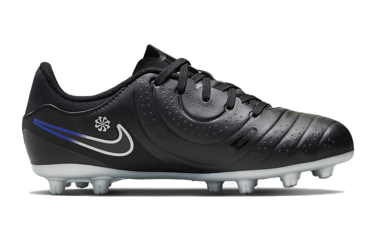 Nike Tiempo Legend 10 HG Мягкие Низкие Детские Футбольные Бутсы Черный Синий — фото 2