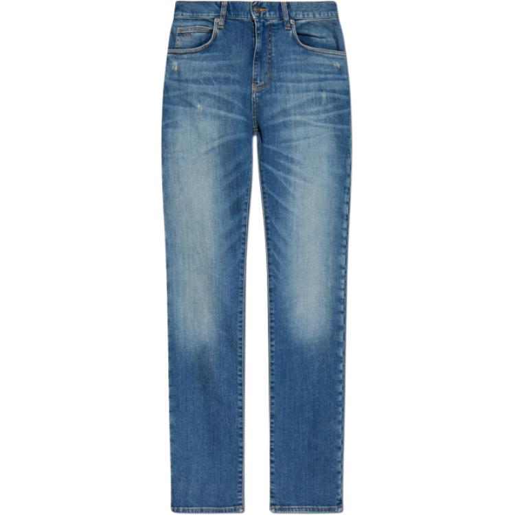 

Джинсы прямого кроя с логотипом EMPORIO ARMANI, синий