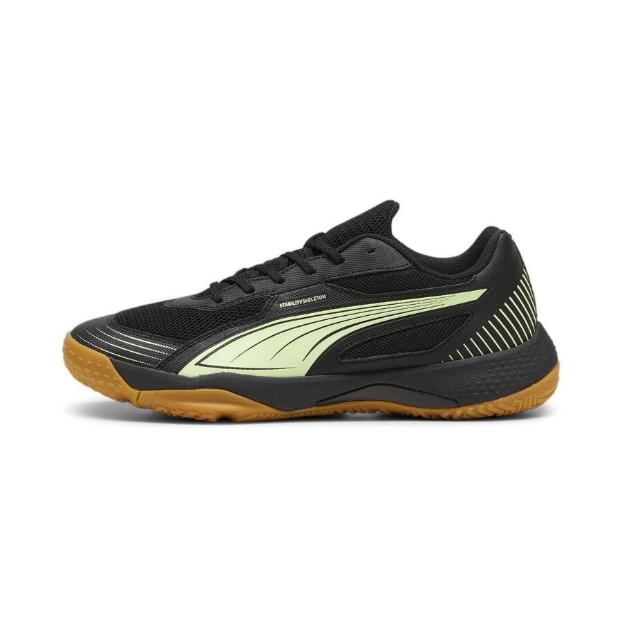 Кроссовки для занятий спортом в помещении Solarflash III для взрослых PUMA Black Fizzy Apple Yellow — фото 3
