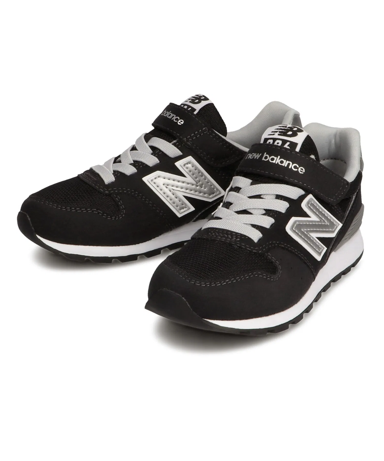 Детские кроссовки New Balance 996 на липучках для спорта и прогулок чёрные