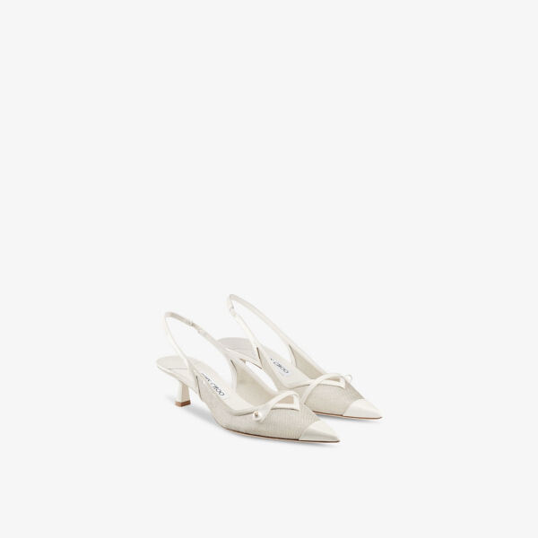 Туфли Amita 45 на пятке из кожи и сетки Jimmy Choo, цвет latte/champagne — фото 3