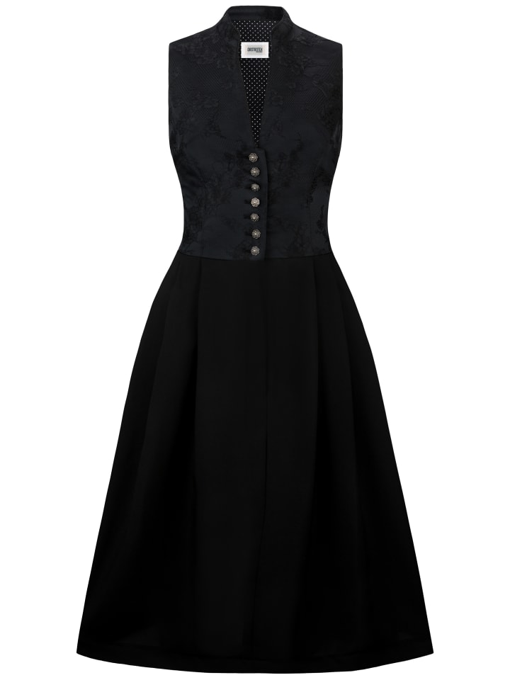 

Stockerpoint Длинный дирндль "Лаурин" черного цвета