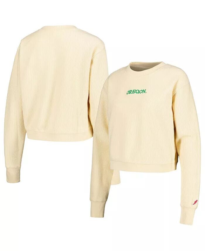 

Женский укороченный пуловер кремового цвета Oregon Ducks Timber League Collegiate Wear