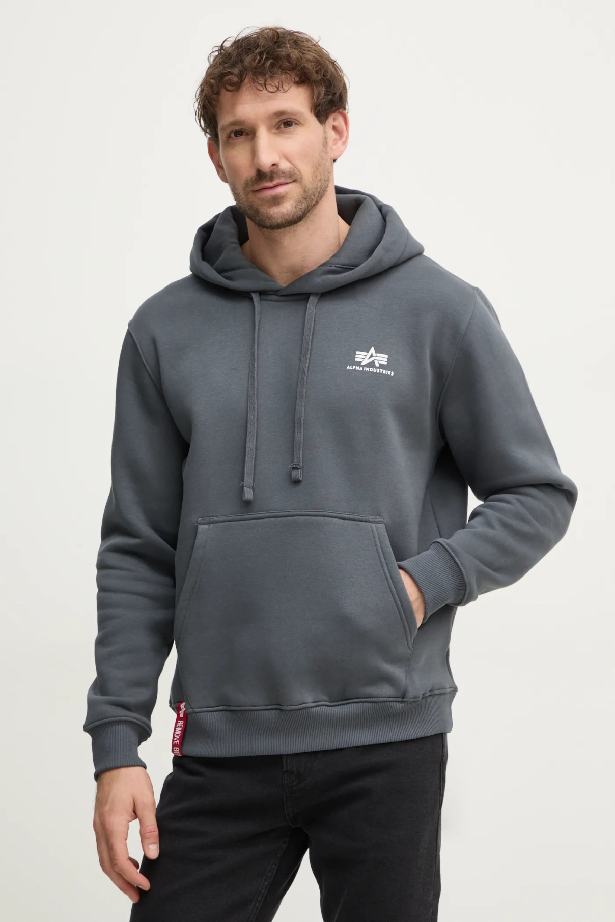 

Толстовка с маленьким логотипом Basic Hoody Alpha Industries, серый