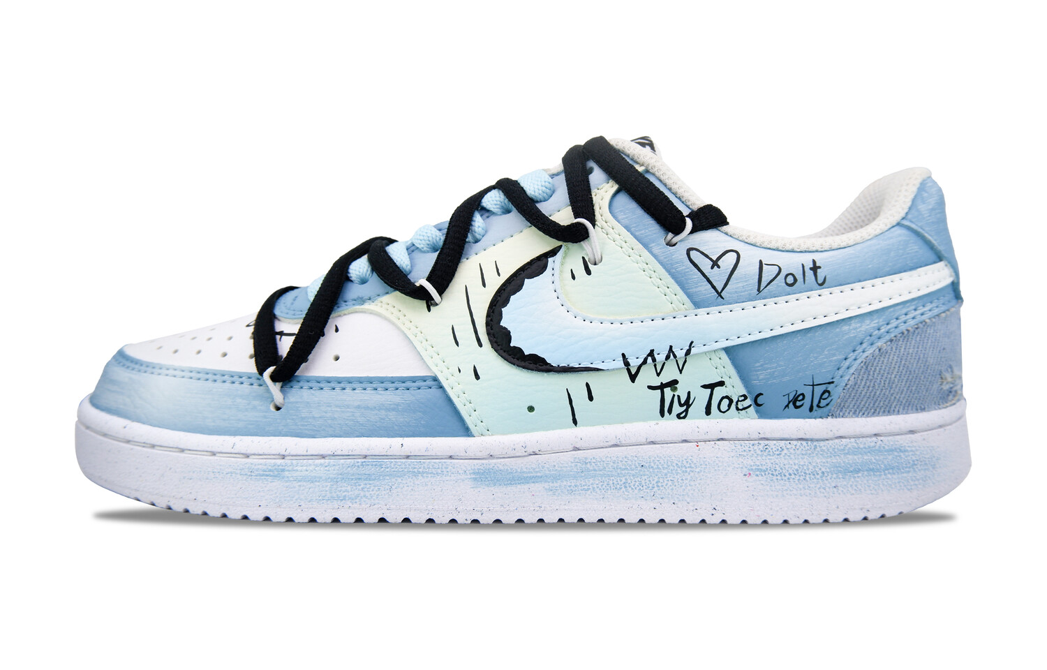 

Кроссовки Nike Court Vision 1 Skateboarding Shoes Men Low-top University Blue/Black/White, синий