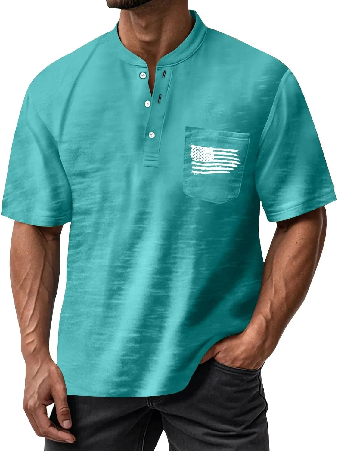 Мужская футболка с американским флагом, 250 Anniversary America, 2-mint Green