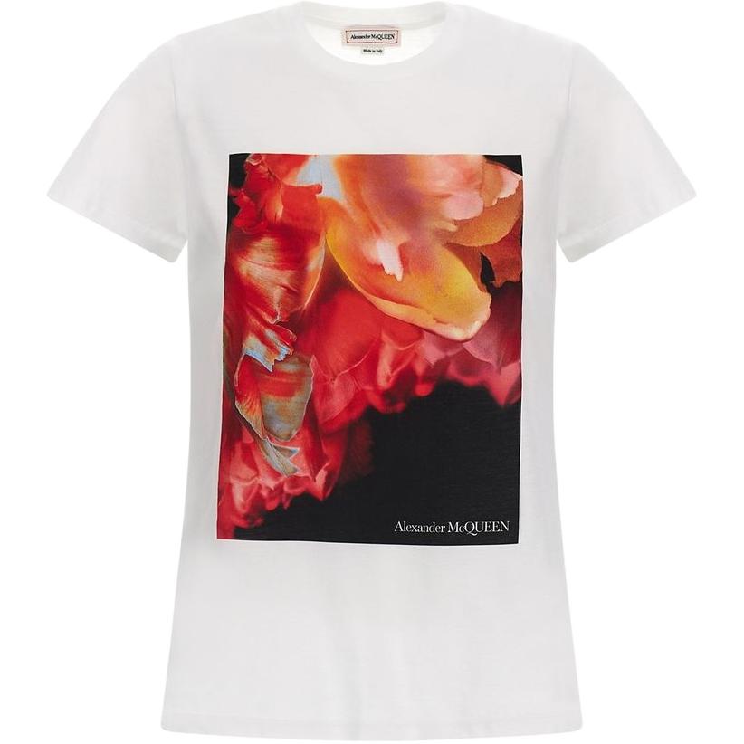 

Футболка с круглым вырезом и графическим принтом Alexander McQueen, белый