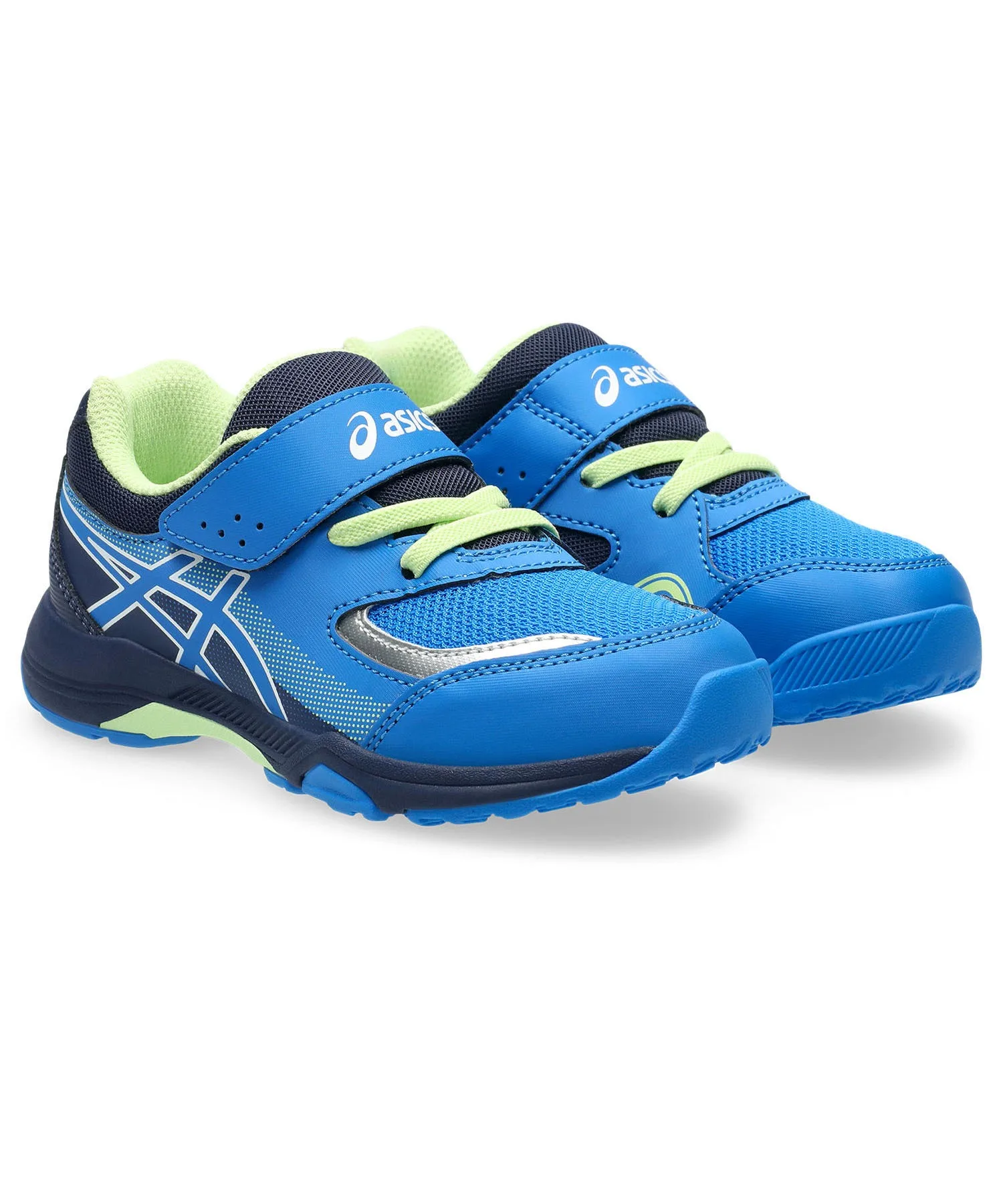 Детские кроссовки для бега с липучкой ASICS LAZERBEAM KG-MG синие