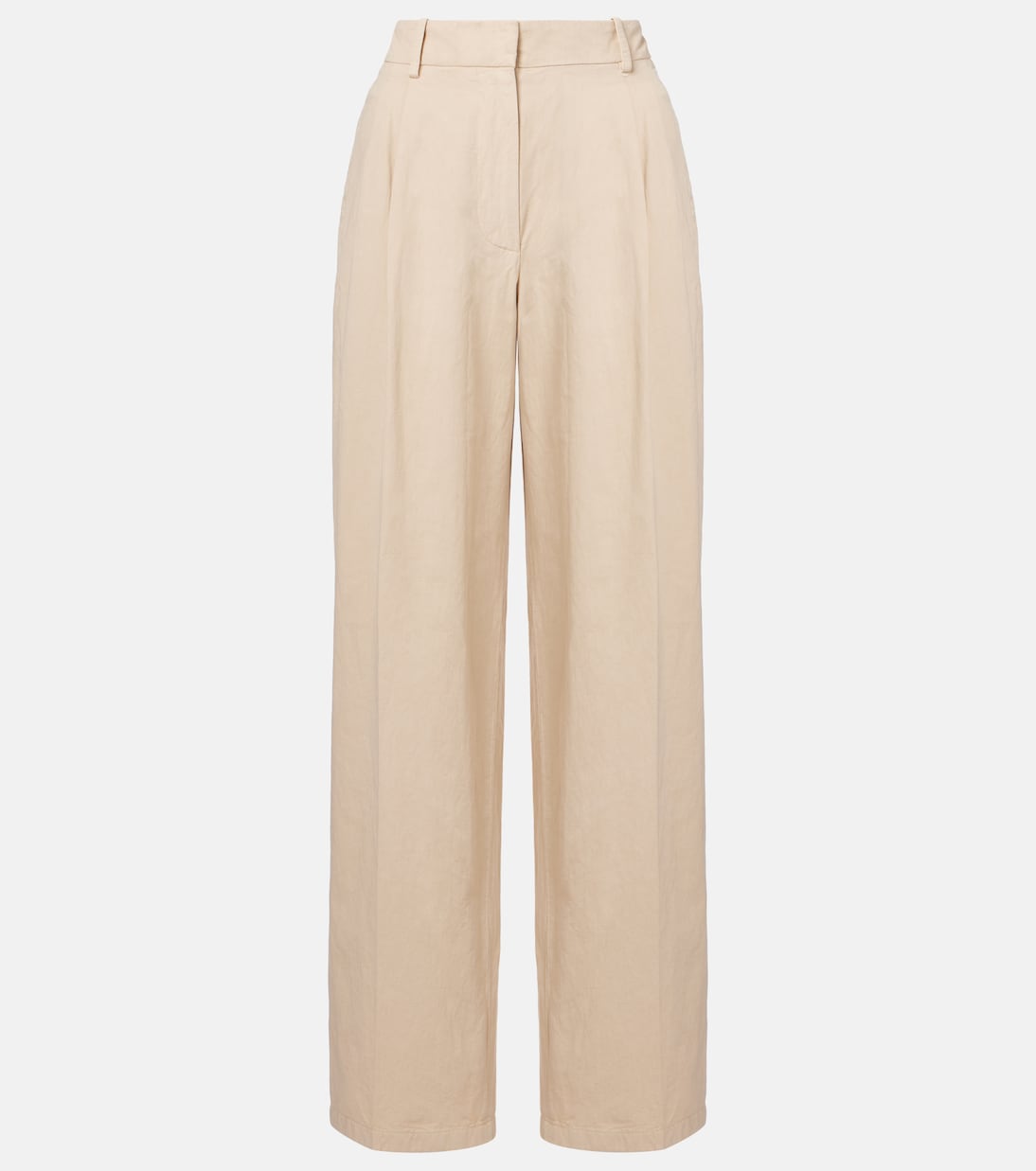 

Широкие брюки из хлопка и льна Lilas The Row, Light Khaki