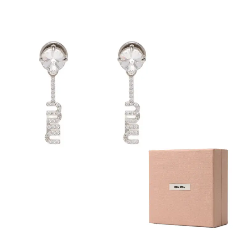 

Серебряные серьги с искусственными кристаллами Women's Silver MIU MIU, серебряный